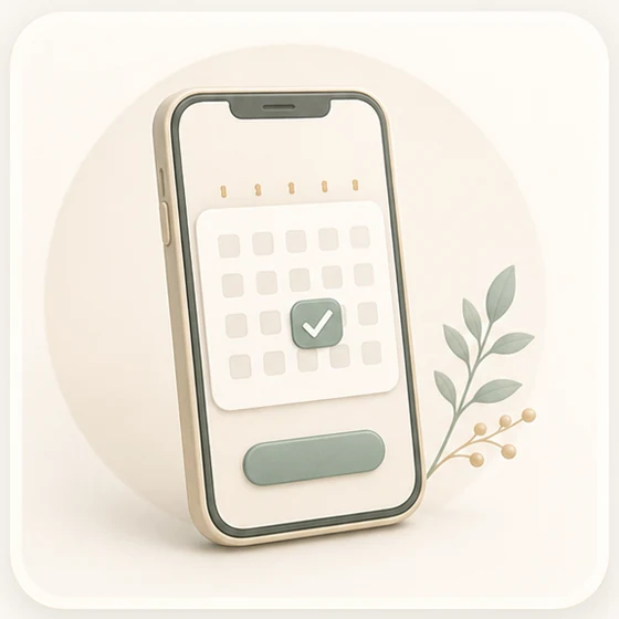 スマートフォンでWeb予約をするイメージ