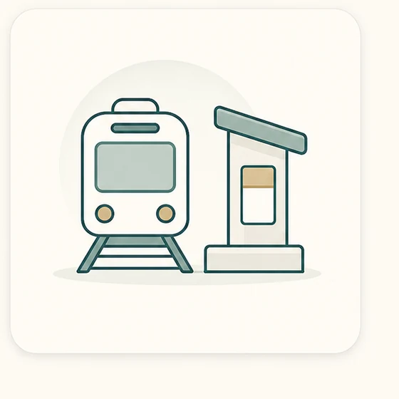 電車と駅のアイコン